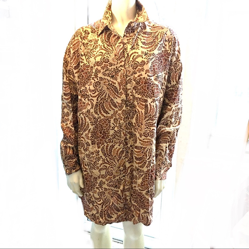 COMPANY by Ellen Tracy Silk Boyfriend Tunic Shirt